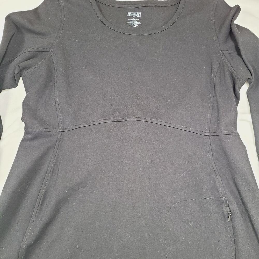 Duluth Trading Co. Women's Wearwithall Ponte Knit Dress Black Stretch Large - Picture 7 of 11